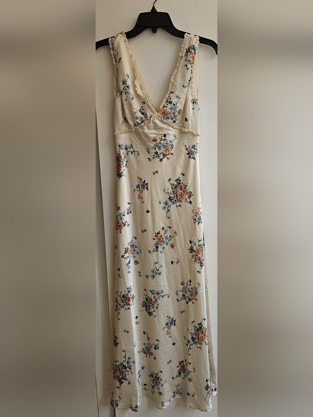 Jessica Simpson Floral Lace Trim Midi Slip Dress NWT Cottagecore Doen Dupe S